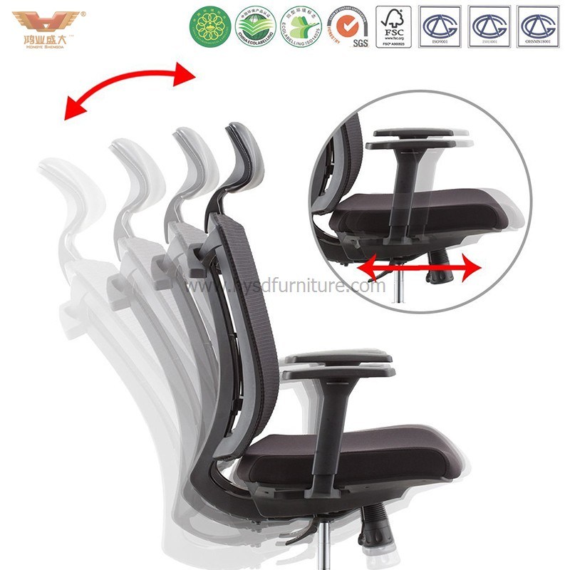 2017 Hot Sale High Back Office Ergonomic 360 Swivel Executive Mesh Chair with PP Armrest and Tilt Lock Adjustable Headrest (HY-203A)