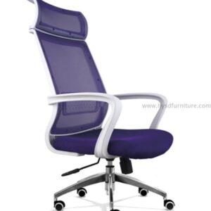 Revolving mesh chair with headrest ang armrest
