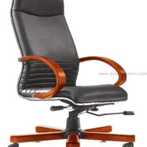 revolving leather office chair with armrest