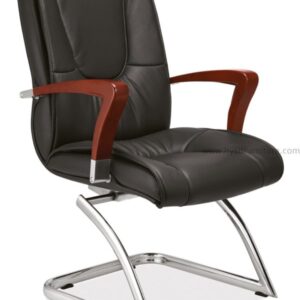 Leather conference chair without wheels