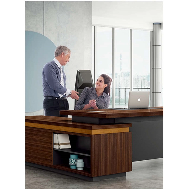 Modern series office furniture L-shape melamine office desk