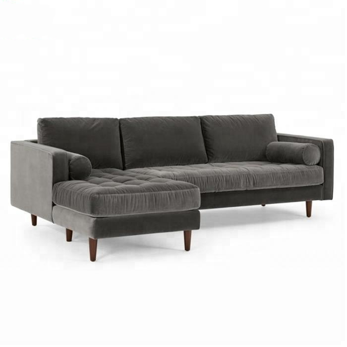 Latest Design Velvet Couch 4 Seater Sofa Living Room Corner Sofa