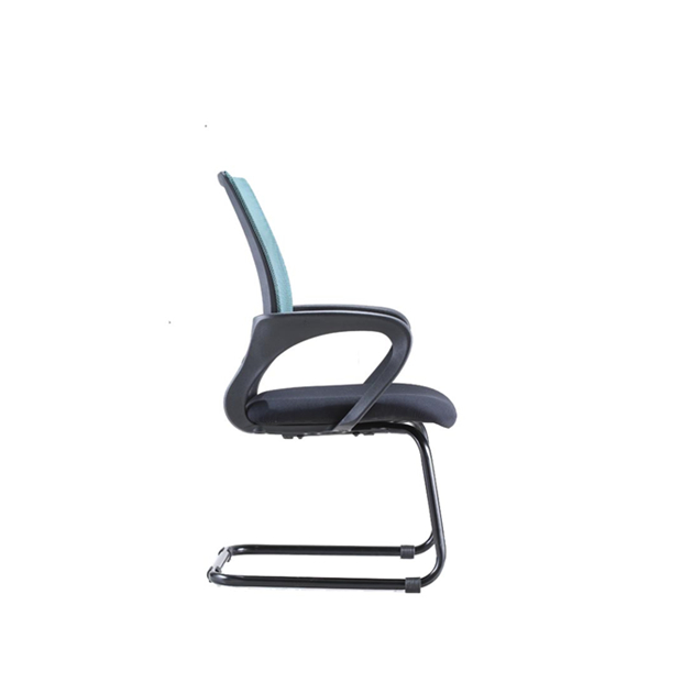 Modern Sleigh Base Fabric Upholstered office waiting mesh chair With molded Foam Seat