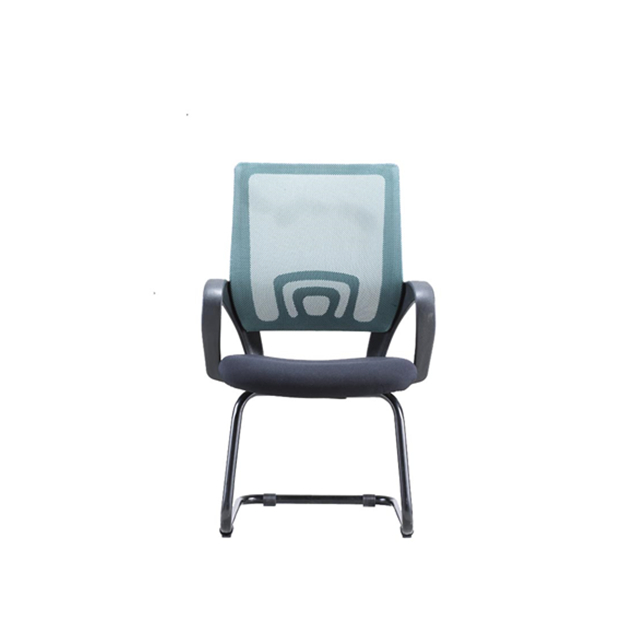 Modern Sleigh Base Fabric Upholstered office waiting mesh chair With molded Foam Seat