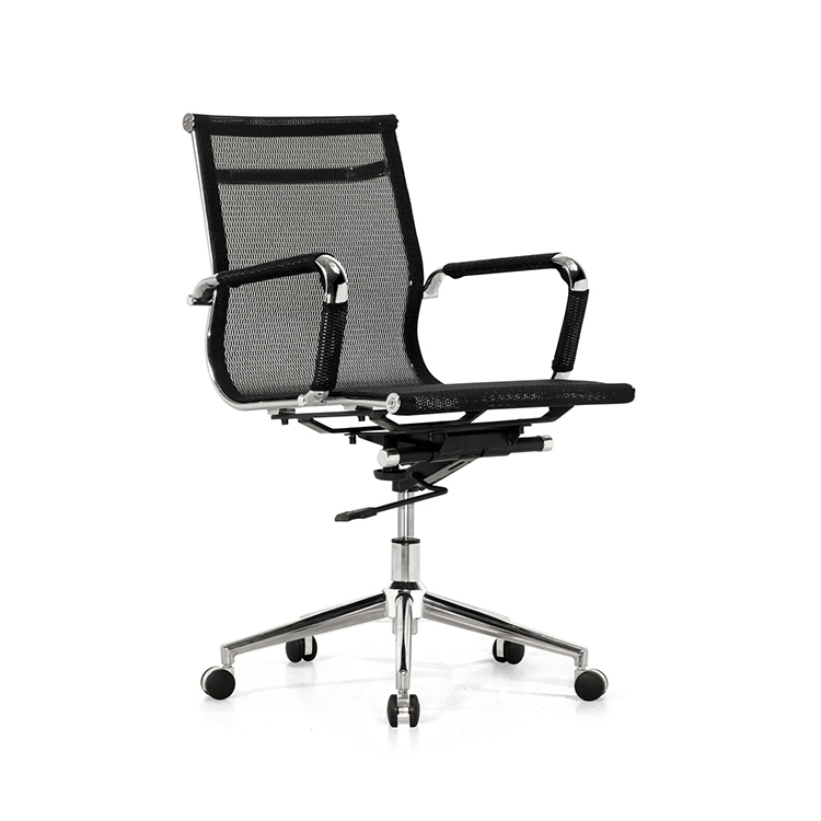 Medium Back Full Mesh Chair of  Aluminium  Frame with Four-Star Aluminium base