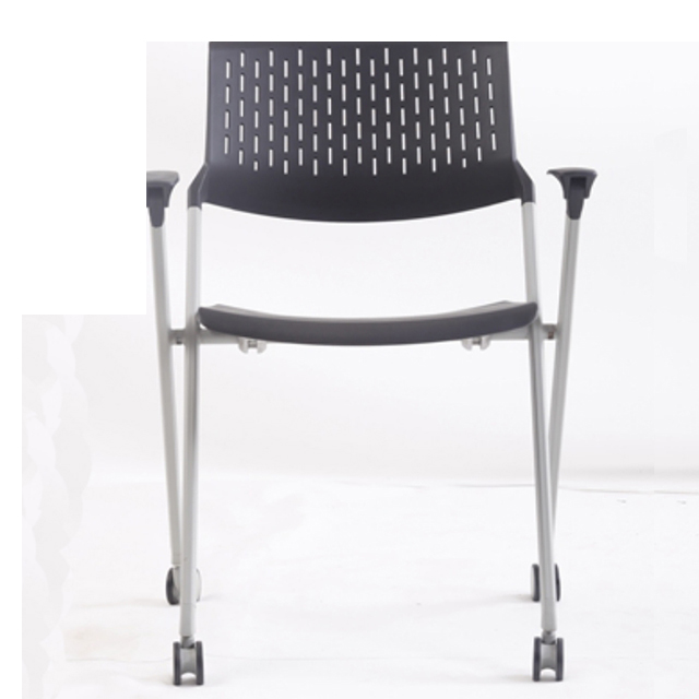 Stackable PP Black Frame Training Chair with Armrest