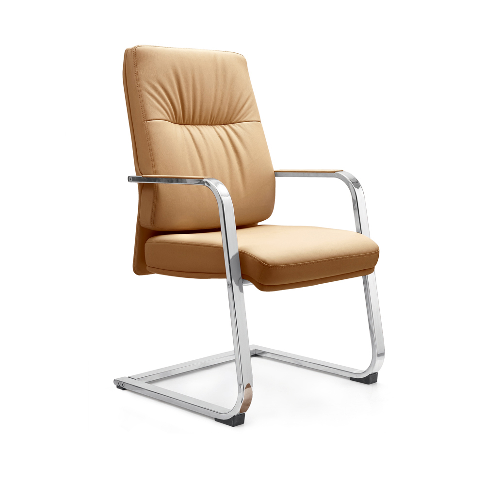 Office Furniture Reception Seat Mid-back Visitor Room Leather Chair
