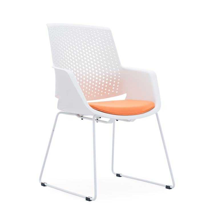 New Design  Canteen  Leisure Chair in White Plastic Frame