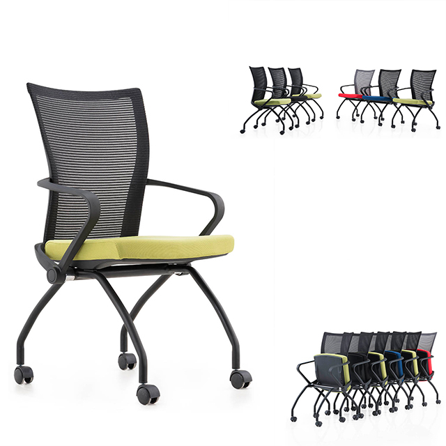 Nylon back chrome frame Training folding Chair