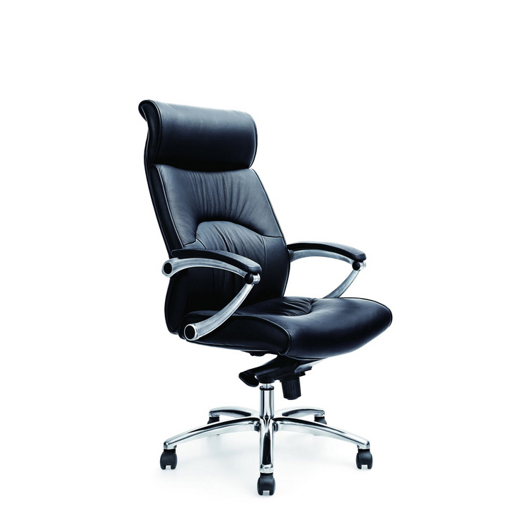 High quality PU/leather classic design iron frame office manager chair with electroplating armrest and PU cover