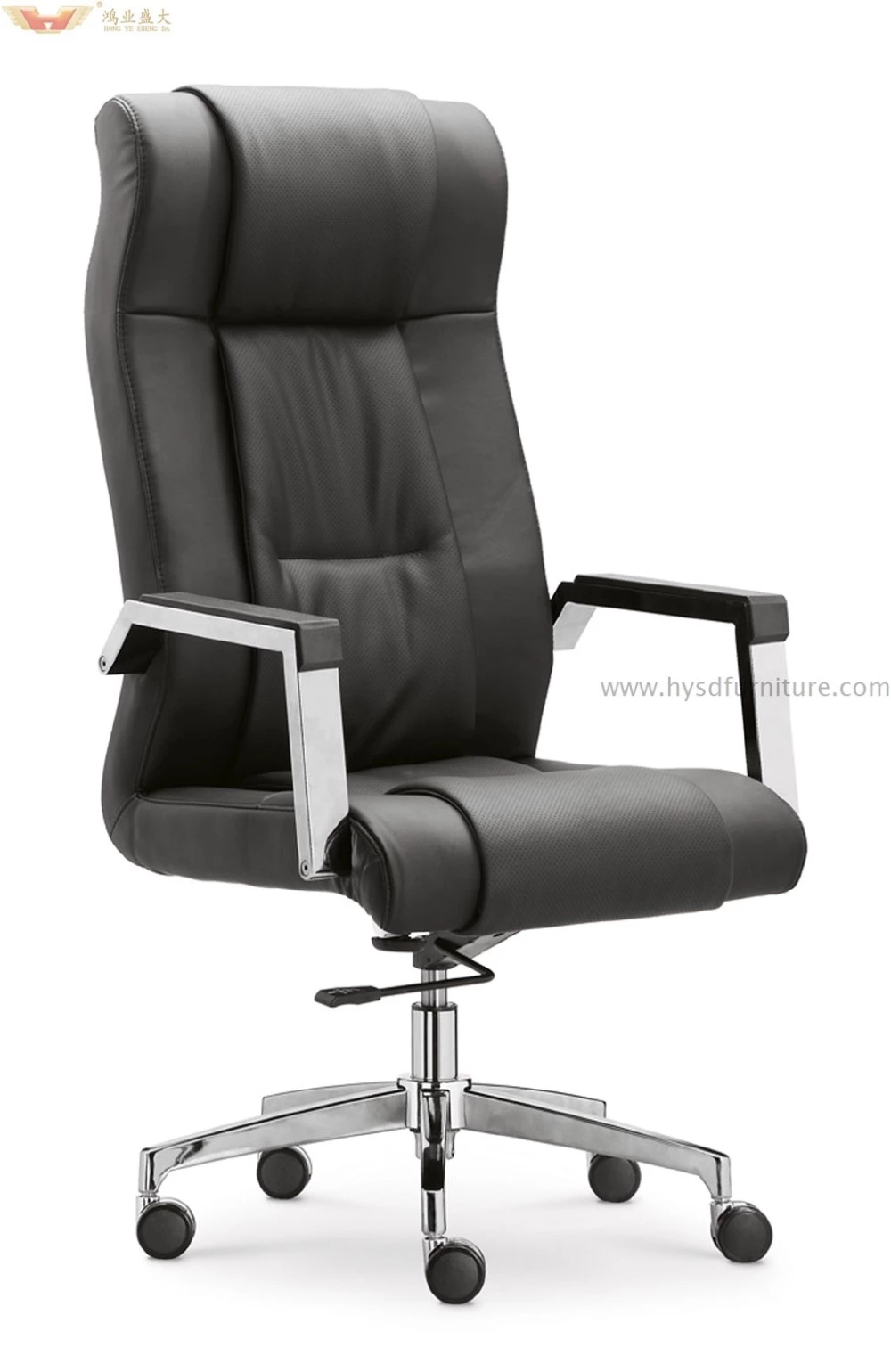htb1m65 Modern Leather Executive Office Executive Meeting Chair with Metal Armrest