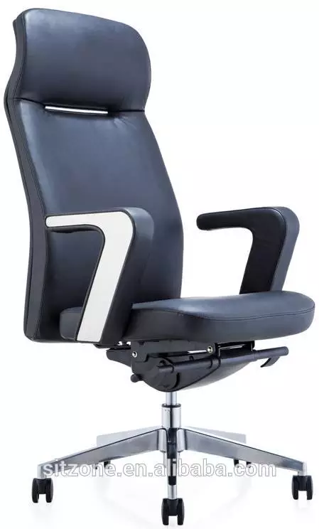 Latest luxury modern design black high back executive genuine leather manager office chair