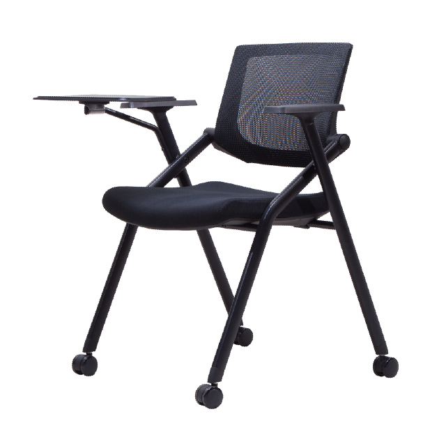 Factory popular wholesale modern school conference folding study chair with adjustable writing board and casters