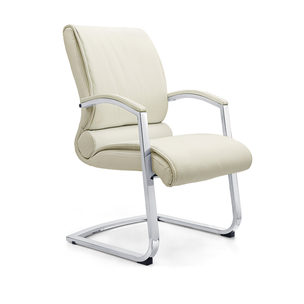 Elegent design chrome bow leg office guest visitor chair
