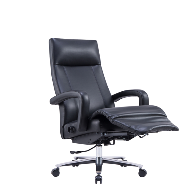 Wholesale Lounge Black Leather Chair With Footrest