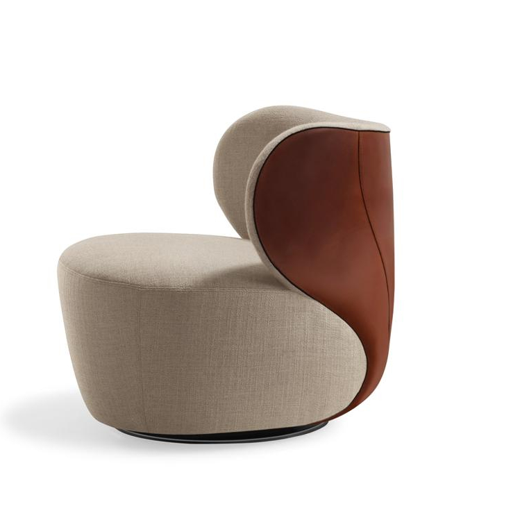 Bao Einzelsessel Single Seater Curves Fabric and Leather Combinations Lounge Office Sofa Chair