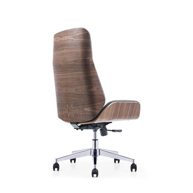 Double Function Modern Factory Price Luxury Executive Wooden Frame Swivel Leather Office Chair