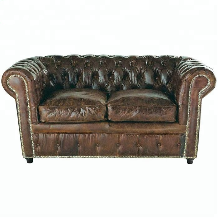 antique classics design Living Room Furniture Couch Genuine Leather luxurious Chesterfield Sofa seat