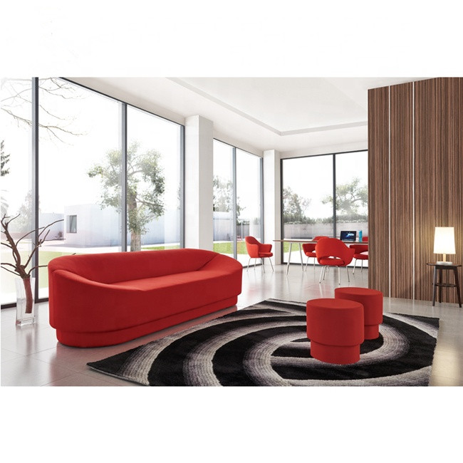 S shape red sofa vittoria furniture livingroom modern visitor sofa lounge long sofa