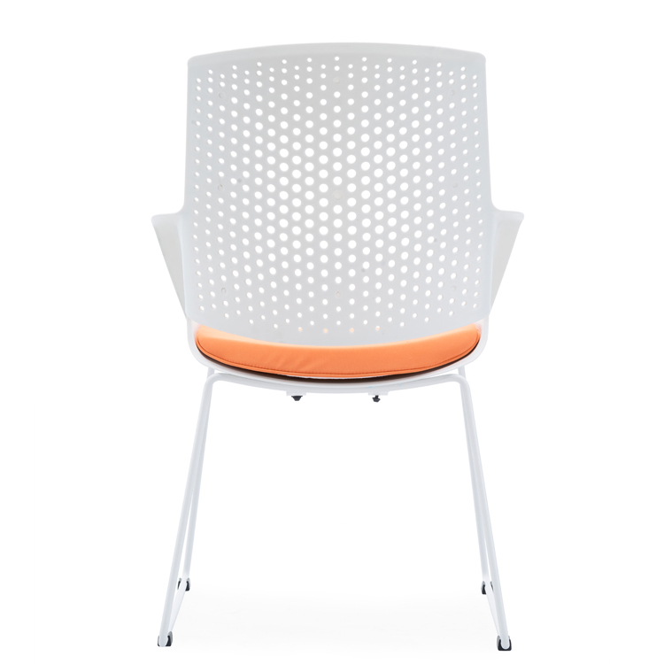 New Design  Canteen  Leisure Chair in White Plastic Frame