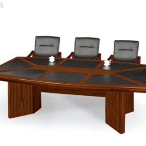 wooden rectangular conference table