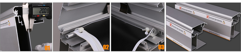 100mm depth snap on frame outdoor tension fabric aluminum profile