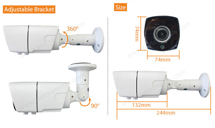 Custom-made H.265  4MP 3MP Bullet POE IP Camera with Vari-focal Lens(MVT-M1892)