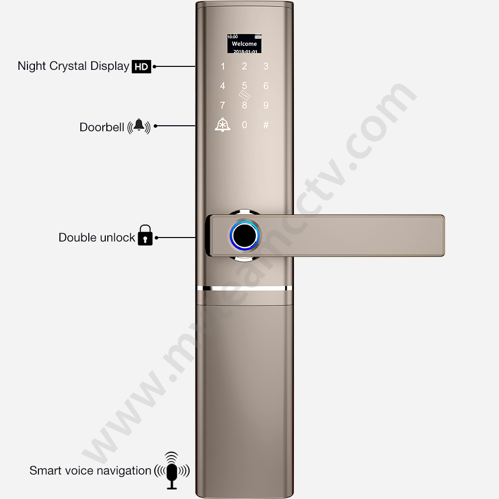 Smart Fingerprint Door Lock Keyless Home Office Security Door Lock With C Level Cylinder