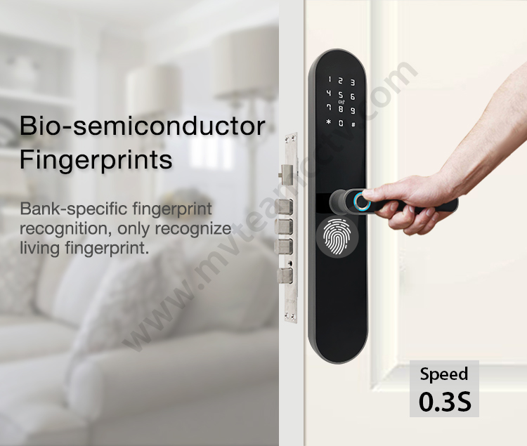 2020 OEM Anti Theft Hotel Digital Lock Safe WiFi APP Fingerprint Commercial Biometric Front Door Lock With Push Or Pull Handle