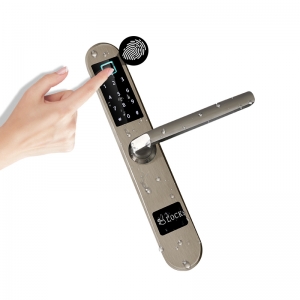 Aluminium Glass Door Smart Lock Biometric Fingerprint Electric Keyless Digital Sliding Door Hook Lock