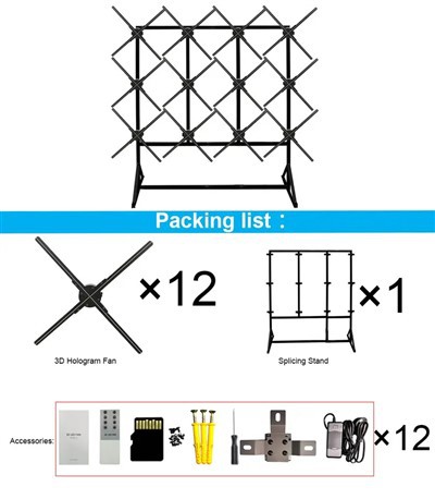 Splicing 3*4 Led Fan Hologram Equipment - Image 3